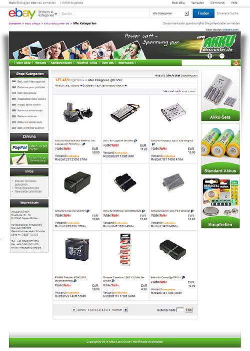 ebay shop akku-discounter.de E Commerce