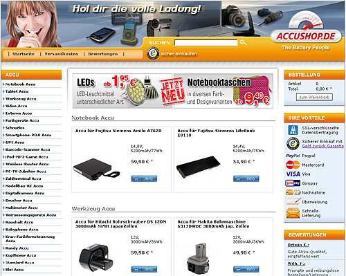 accushop.de E-Commerce