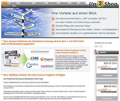 up2shop Schnittstelle up2shop Schnittstelle